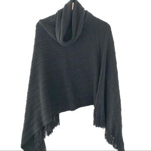 BCBG MaxAzria fringed turtleneck poncho